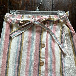 Roxy linen blend midi skirt S